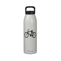 Black Bike Route Reusable Water Bottles