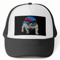 Black Biker Bulldog Trucker Hat