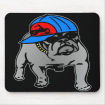 Black Biker Bulldog Mouse Mat