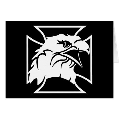 Black Biker Eagle Iron Cross Card by WhiteTiger_LLC