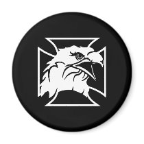 Black Biker Eagle Iron Cross Fridge Magnet