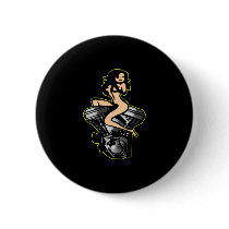 Black Biker Girl Block Motor buttons by WhiteTiger_LLC Black Biker Girl Block Motor buttons