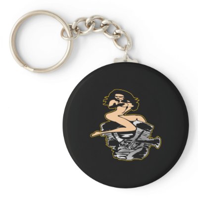 Black Biker Pan Girl Keychains by WhiteTiger_LLC
