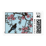 Black Bird Cherry Blossom Tree Postage