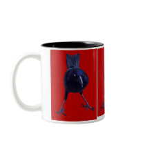 Black Bird On Red Coffee Mug