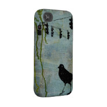Black Bird with Stoplight "eccentric caricature" Iphone 4 Tough Cover
