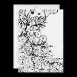 Black Birds & Swirls Wedding Invitation