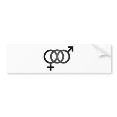 Black Bisexual Symbol Bumper Sticker by LGBTQI