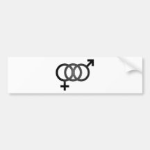 Black Bisexual Symbol Bumper Sticker