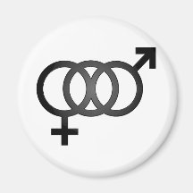 Black Bisexual Symbol Fridge Magnet