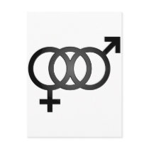 Black Bisexual Symbol Postcard
