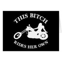 Black Bitch Rides Her Own Chopper cards by WhiteTiger_LLC Black Bitch Rides Her Own Chopper cards