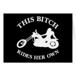 Black Bitch Rides Her Own Chopper Greeting Card