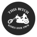 Black Bitch Rides Her Own Chopper stickers