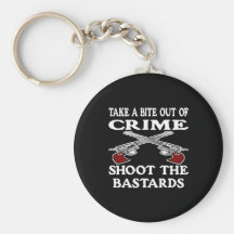 Black Bite Out Crime Bastards Key Chain