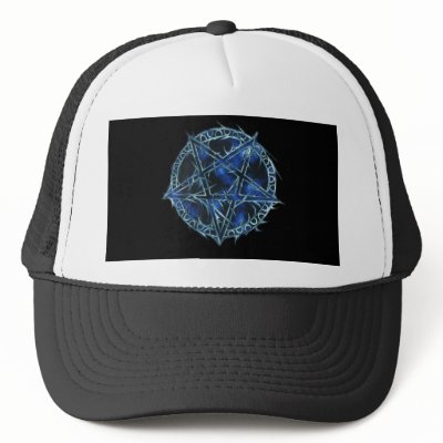 black, black, pentagram hats by killa846