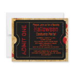 Black Blood Splatter Halloween Ticket Invitations