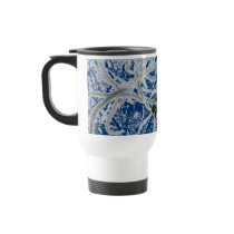 Black Blossoms Deep Blue mugs by SeaAngel Black Blossoms Deep Blue mugs
