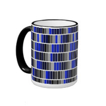 Black, Blue and Gray Mosaic Tile Mug