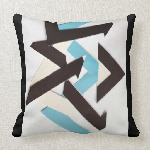 BLACK BLUE AND WHITE ABSTRACT THROW PILLOW Zazzle