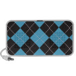Black Blue Argyle Doodle Speaker