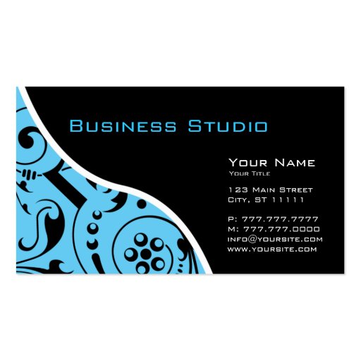 Black & Blue Business Card (front side)