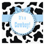 Black Blue Cowboy Baby Boy Shower Invitations