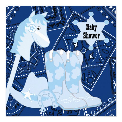 Black Blue Cowboy Boots Cowboy Baby Shower Invite