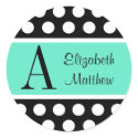 Black & Blue Custom Last and First Name Sticker