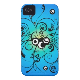 black blue floral swirls iphone 4 case-mate cases