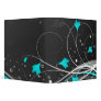 Black Blue Flowers Set Vinyl Binder