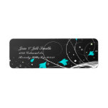 Black Blue Flowers Set labels
