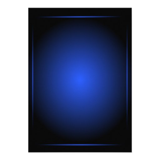 Black & Blue Glow Monogram Sci-fi - Invitation