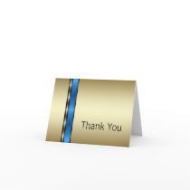 Black Blue Gold Thank You Cards