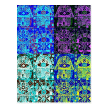 Black & Blue Hamsa Postcard