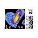 Black Blue Love Heart Square Small Postage postage by lillyarts Black Blue Love Heart Square Small Postage postage