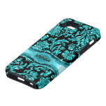 Black & Blue Metallic Floral Damasks-Customized casemate cases