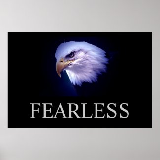 Black & Blue Motivational Fearless Eagle Poster