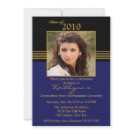 Black & Blue Photo Graduation Invitation