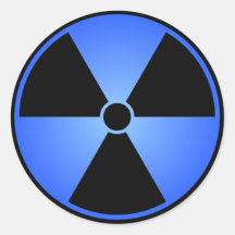 Black & Blue Radiation Symbol Sticker