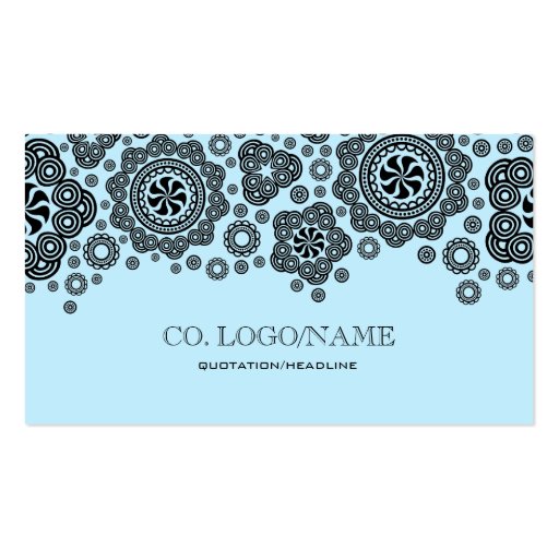 Black & Blue Random Circles Pattern Business Card Template (front side)