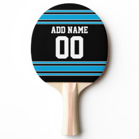 Black Blue Sports Jersey with Your Name and Number Ping Pong Paddle
