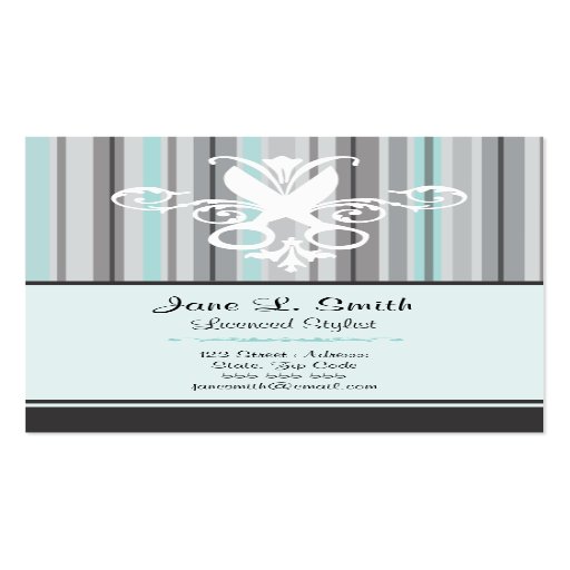 Black/Blue Stripe Scissors Business Card Templates