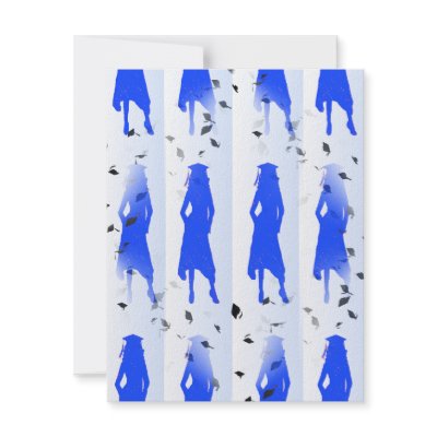 Black & Blue Swirl Grad Silhouettes Party Invite by BlayzeInk
