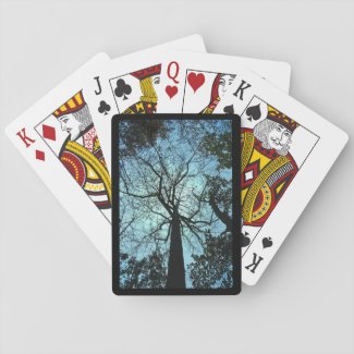 Black Blue Tree Nature Playing Cards