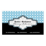 Black blue white polka dot interiors business card