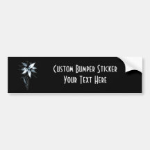 Black Blue & White Swirly Flower by Naomi Bumper Stickers