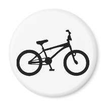 black bmx bicycle refrigerator magnet