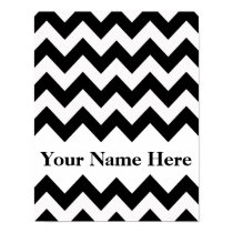 Black Bold Chevron with monogram Posters