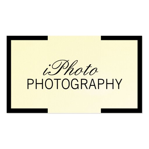 Black Border Minimal Photographer Business Card (front side)